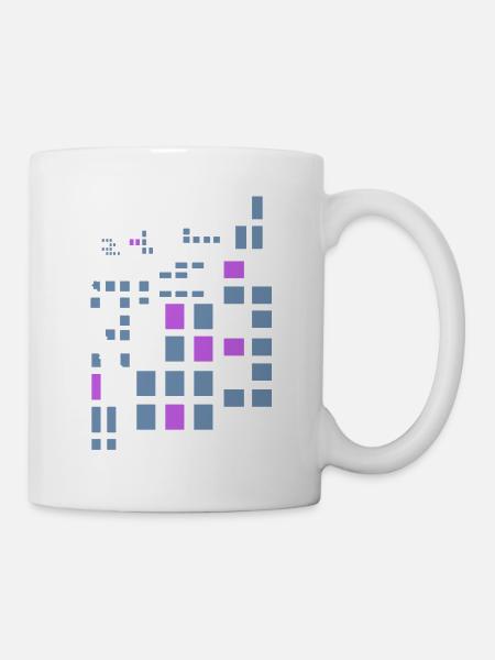 Pixel Pixelworld Pink Abstrakt City Style Logo - Tasse - Weiß
