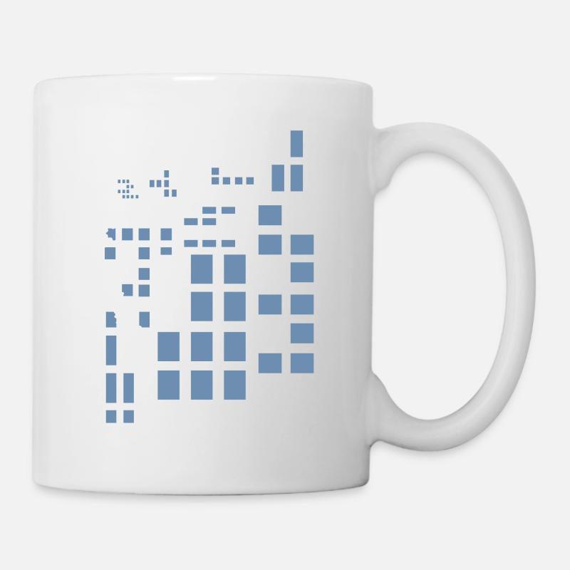 Pixel Pixelworld Abstract City Kypto Style Pattern - Mug blanc - blanc