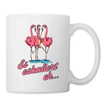 Es eskaliert eh… - Tasse - Weiß - Rechts