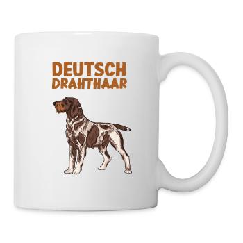 Deutsch Drahthaar Anatomie lustiges Hundehalter - Tasse - Weiß - Rechts