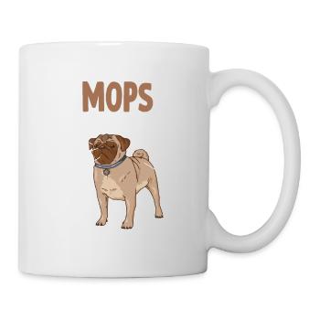 Mops Anatomie lustiges Hundehalter Pug Gassi - Tasse - Weiß - Rechts