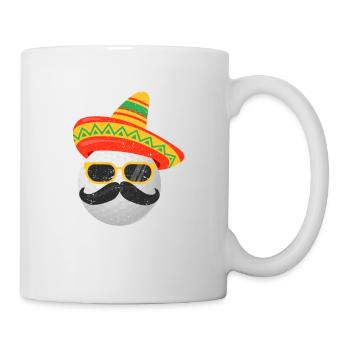 Lustiger Golfball Schnurrbart Mexikanisch Fiesta - Tasse - Weiß - Rechts