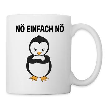 Pinguin Nö Einfach Nö Lustiger Spruch Geschenk - Tasse - Weiß - Rechts