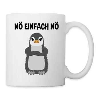 Pinguin Nö Einfach Nö Lustiger Spruch Geschenk - Tasse - Weiß - Rechts