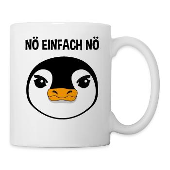 Pinguin Nö Einfach Nö Lustiger Spruch Geschenk - Tasse - Weiß - Rechts