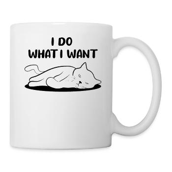Katze Freches Kätzchen Lustiger Spruch Geschenk - Tasse - Weiß - Rechts