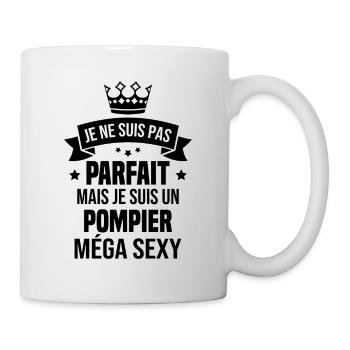 Je suis un pompier méga sexy, Cadeau pompier - Mug blanc - blanc - Droite