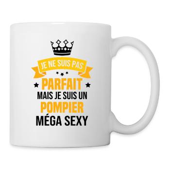 Je suis un pompier méga sexy, Cadeau pompier - Mug blanc - blanc - Droite