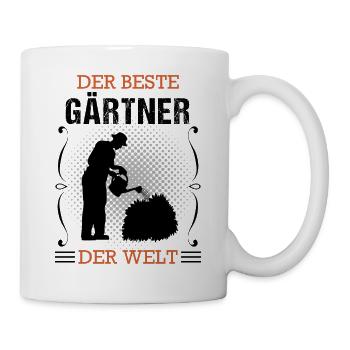 Gärtner Beruf Gartenbau Gartenarbeit Geschenk - Tasse - Weiß - Rechts