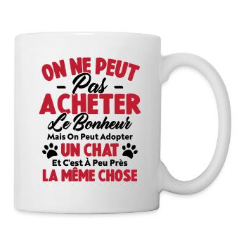 On peut adopter un chat Humour Cadeau - Mug blanc - blanc - Droite