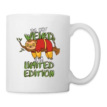 Cooles Cartoon Faultier - Limited Edition - Spruch - Tasse - Weiß - Rechts