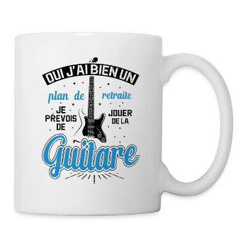 Mon Plan De Retraite C'est Jouer De Guitare - Mug blanc - blanc - Droite