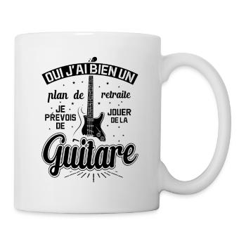 Mon Plan De Retraite C'est Jouer De Guitare - Mug blanc - blanc - Droite