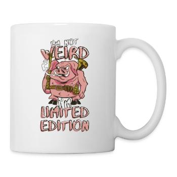 Cooles Cartoon Schwein - Limited Edition - Spruch - Tasse - Weiß - Rechts