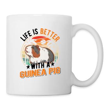 La vie est meilleure avec un cochon d’Inde Meerschweinchen - Mug blanc - blanc - Droite