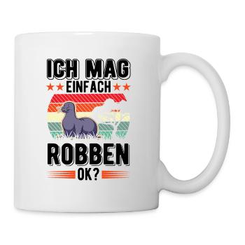 Ich mag einfach Robben Seelöwe - Tasse - Weiß - Rechts
