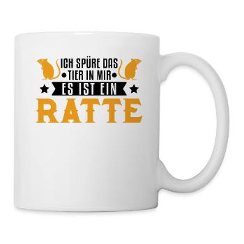 Ich spüre das Tier in mir Es ist ein Ratte - Tasse - Weiß - Rechts