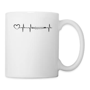 Herzschlag Gar Fisch Herz Gar Angeln Liebhaber - Tasse - Weiß - Rechts