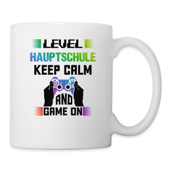 Level HAUPTSCHULE keep calm and game on - Tasse - Weiß - Rechts