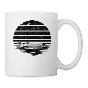 Gar Fishing Sonnenuntergang Hornhecht Angeln - Tasse - Weiß - Rechts
