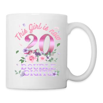 Dieses Mädchen Ist Jetzt 20 Zweistellig 20. - Tasse - Weiß - Rechts