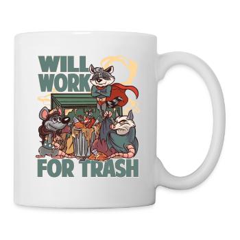 Travaillera pour les ordures - Opossum - Super-héros - Mug blanc - blanc - Droite