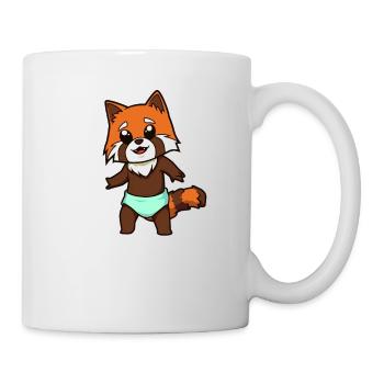 Kawaii Baby roter Panda - Tasse - Weiß - Rechts