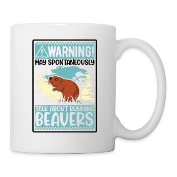 Avertissement May parler spontanément de Castors Castor - Mug blanc - blanc - Droite
