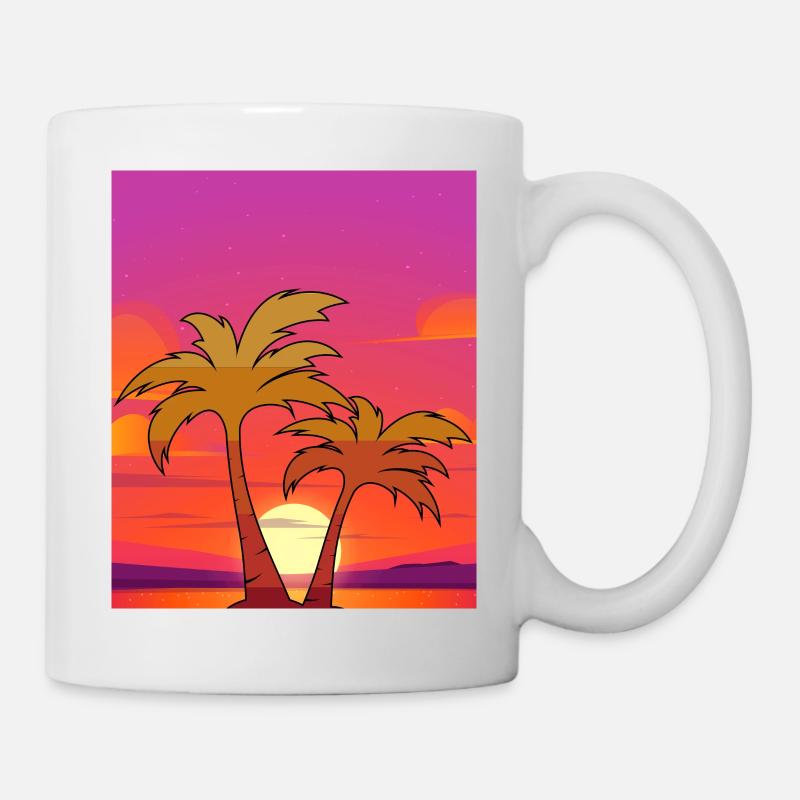 Palmen - Tasse - Weiß