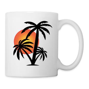 Palmen - Tasse - Weiß - Rechts