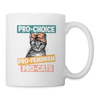 pro choice pro feminism pro cats - Mug - white - Right