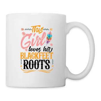 Une fille aime ses racines pieds-noirs - Mug blanc - blanc - Droite