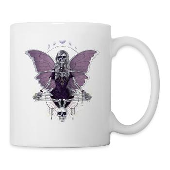 Squelette goth avec des ailes de papillon - Mug blanc - blanc - Droite