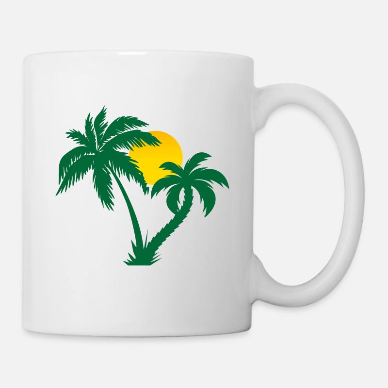 Palmen - Tasse - Weiß