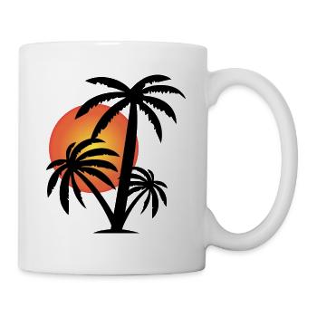 Palmen - Tasse - Weiß - Rechts