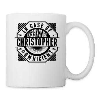 En cas d’urgence, demandez à Christopher - Mug blanc - blanc - Droite