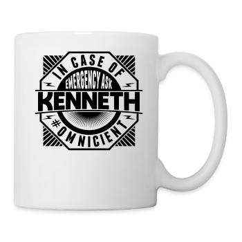 En cas d’urgence, demandez à Kenneth - Mug blanc - blanc - Droite