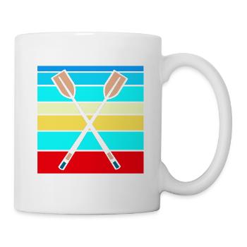 Retro Rowing Paddle Designs T-Shirt Present Gift - Mug - white - Right