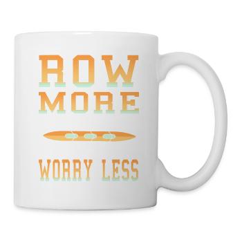 Row More Worry Less Rowing T-Shirt Present Gift - Mug - white - Right