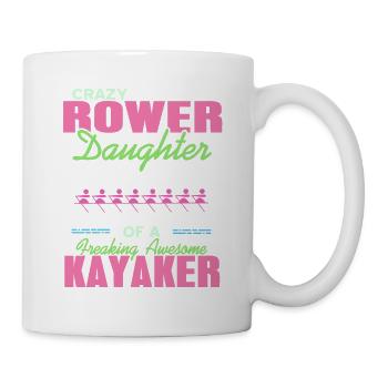 Rameur fou fille d’un thé de kayakiste effrayant - Mug blanc - blanc - Droite