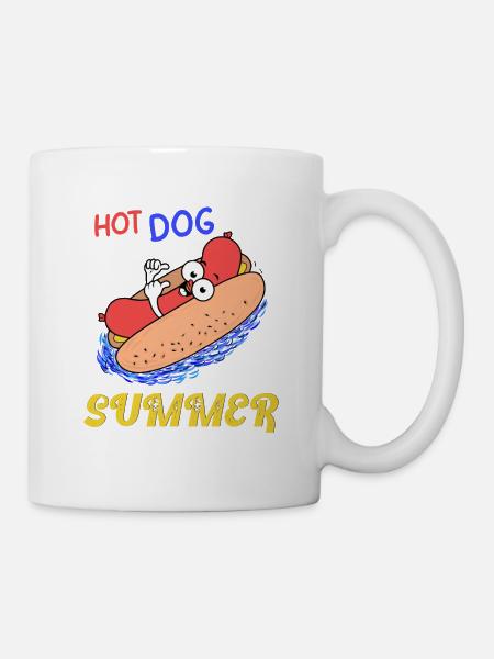 Hotdog Sommerurlaub lustig - Tasse - Weiß
