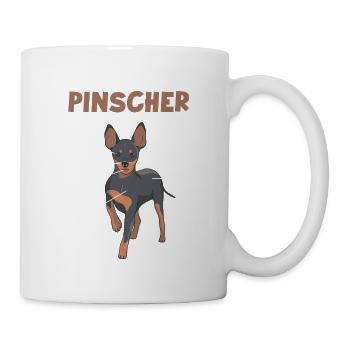 Hirschpinscher Anatomie lustig Hundehalter Hund - Tasse - Weiß - Rechts