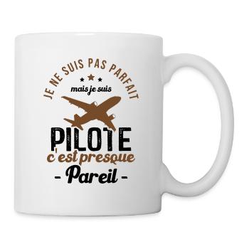 Je ne suis pas parfait mais je suis pilote - Mug blanc - blanc - Droite