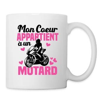 Mon coeur appartient à un motard - Mug blanc - blanc - Droite