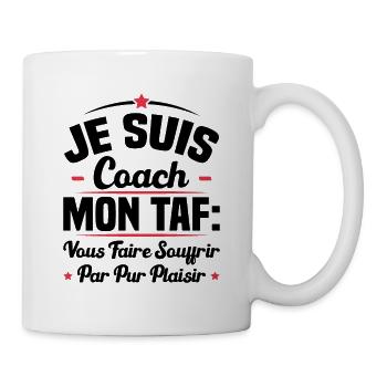 Je suis coach, Humour cadeau sportif coach - Mug blanc - blanc - Droite
