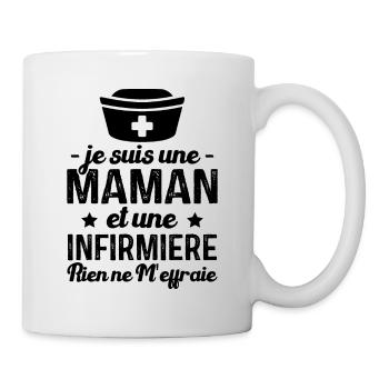 Je suis une maman et une infirmière humour cadeau - Mug blanc - blanc - Droite