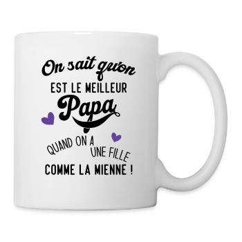 Meilleur papa quand on a une fille comme la mienne - Mug blanc - blanc - Droite