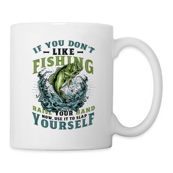 Drôle de pêche en disant Fischer - Mug blanc - blanc - Droite