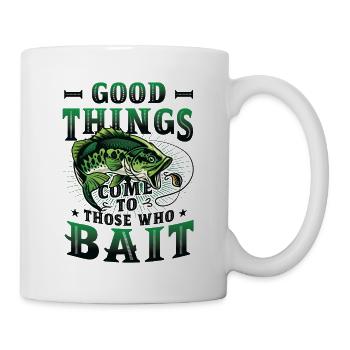 Things come to those who bait fish fishing - Mug - white - Right