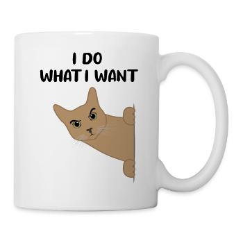 Katze Freches Kätzchen Lustiger Spruch Geschenk - Tasse - Weiß - Rechts